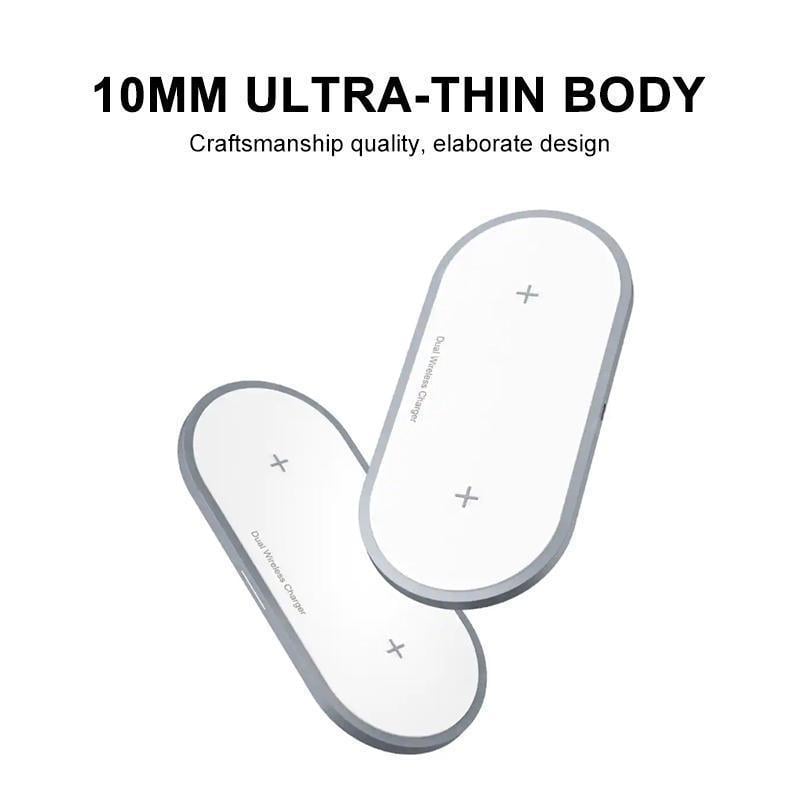 Wireless Charger Pad Dual 20 W Simultaneous Fast Charging with Qi Safety Chip 6