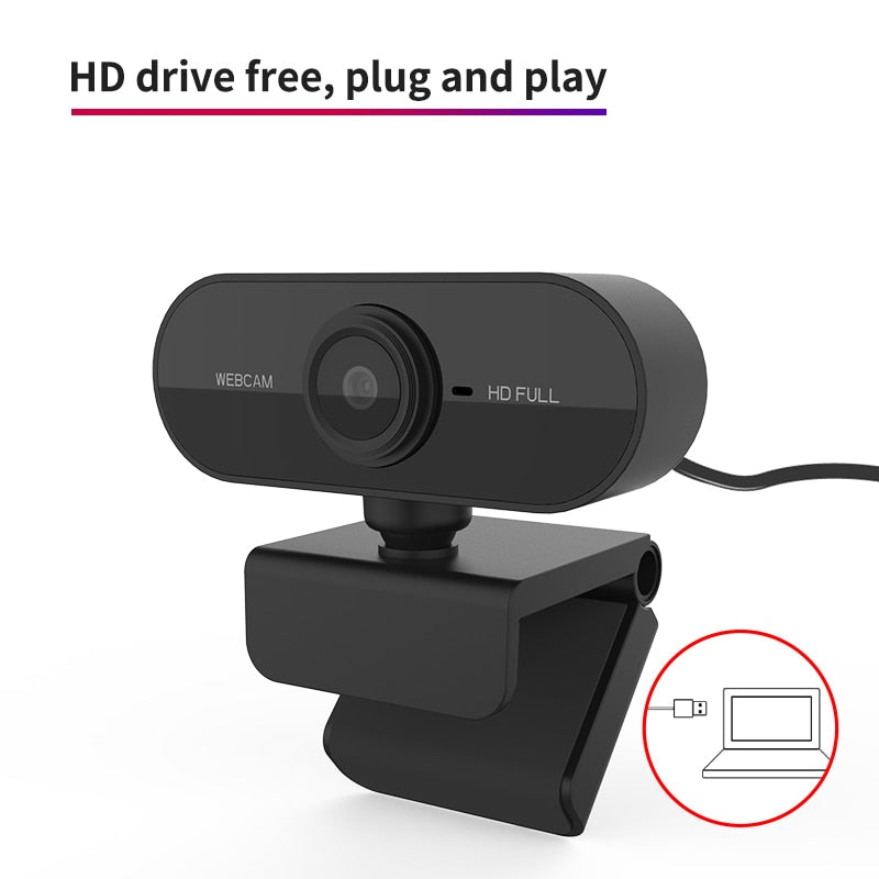 1080p HD Webcam for Laptop and Desktop | CMOS Sensor, Built-in Microphone, Auto White Balance | Plug and Play USB