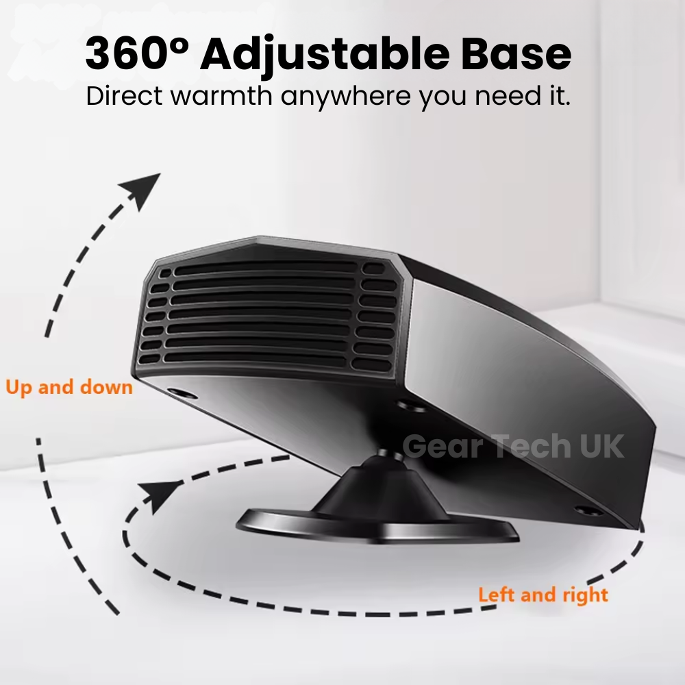 12V Car Heater and Defroster | 180W PTC Ceramic Heating | Portable Plug-In for Cars, Caravans, Campervans and Trucks