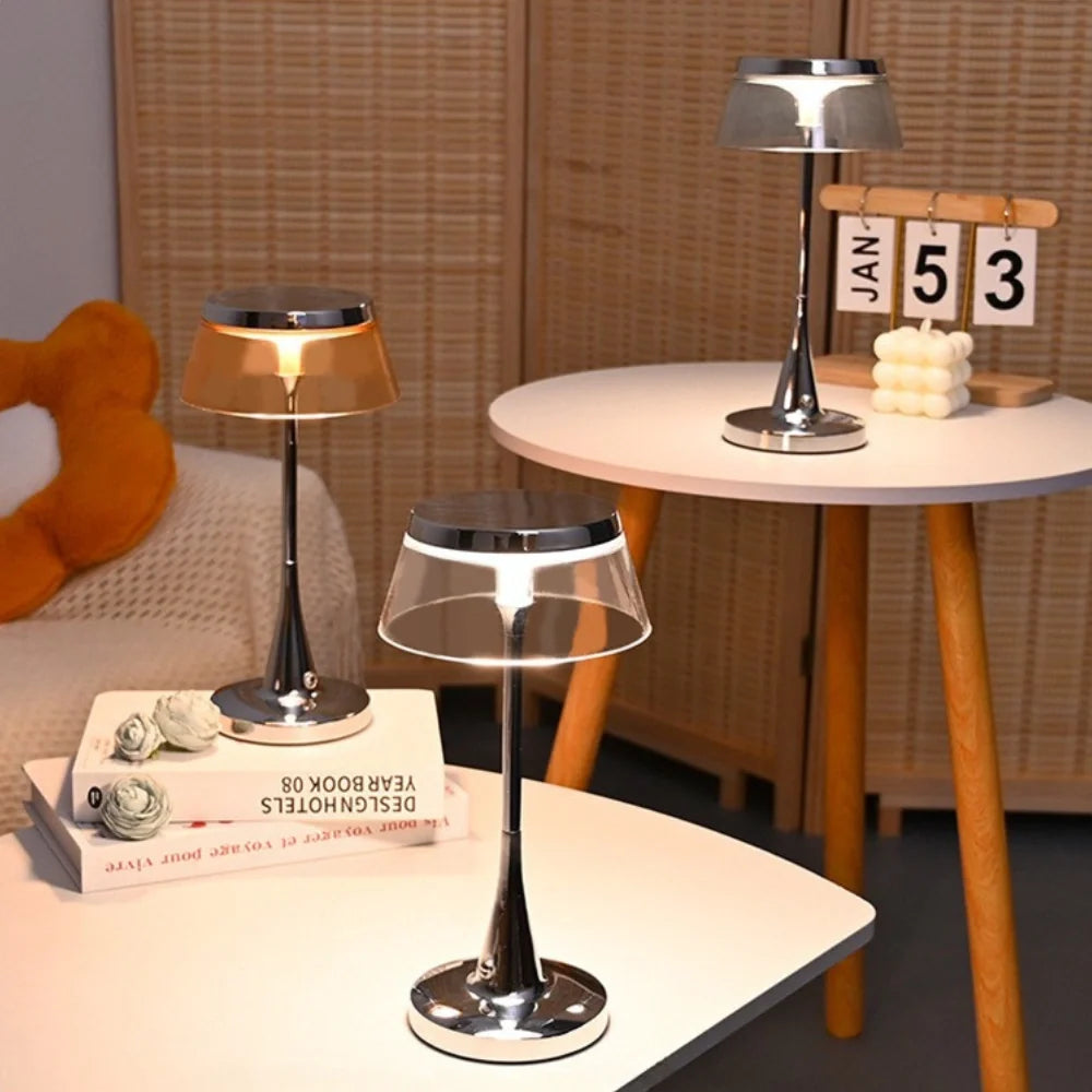Cordless Table Lamp Rechargeable Acrylic Dimmable with Touch Control 20