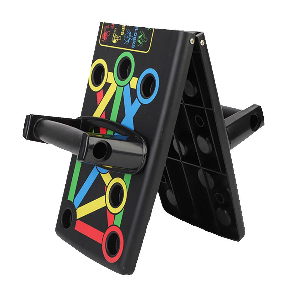 14-in-1 Push-Up Rack Board | Adjustable Handles Target Multiple Muscle Groups | Non-Slip ABS Plastic, Includes Resistance Bands