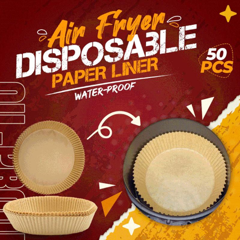 Air Fryer Disposable Paper Liners 50 Pack | Oil-Proof Non-Stick Parchment Round | Easy Cleanup for Baking Roasting Frying 2