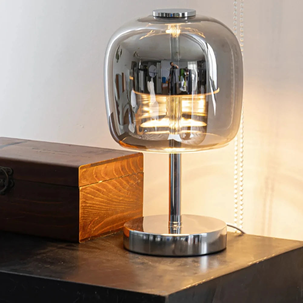 Dimmable Table Lamp USB Plug-In Iron Glass Spherical with 3 Lighting Colours 3