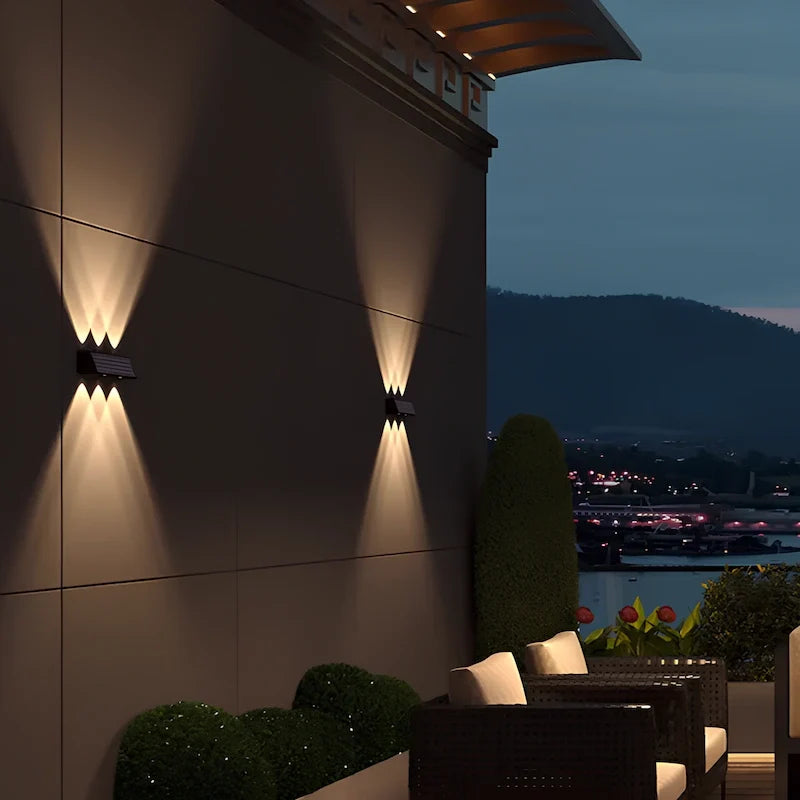 Outdoor Wall Light Solar Powered LED Waterproof with Up-Down Lighting 10