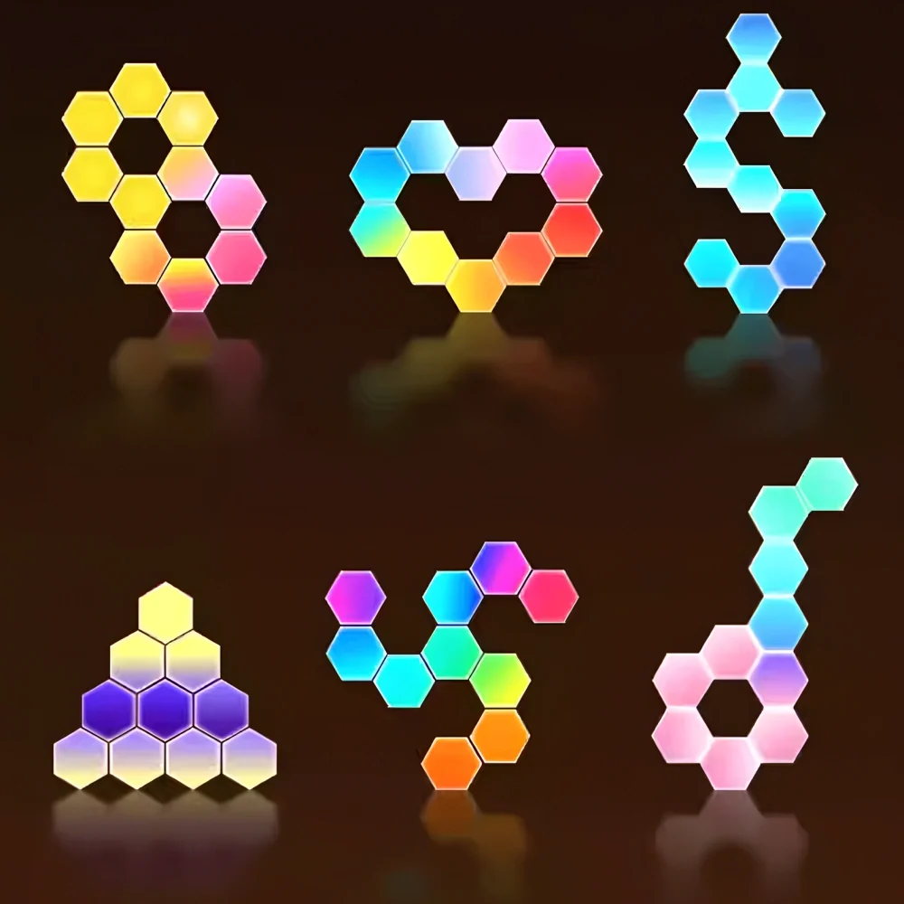 Decorative Lighting Hexagon Panels LED App Controlled with Music Sync 11