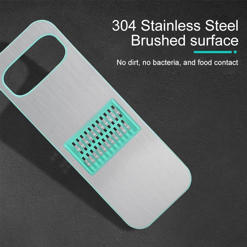 3-in-1 Vegetable Cutter Stainless Steel | 3 Interchangeable Blades & Hand Guard | Safe Slicing for Fruit & Veg 3