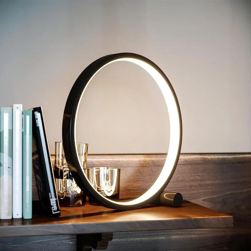 Bedside Lamps Dimmable LED Ring Design Aluminium with Two Light Colours 8