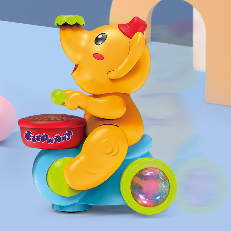 Musical Light-Up Elephant Toy | Drumming Action & Automatic Obstacle Avoidance | Battery-Powered Crawling Toy for Toddlers 3
