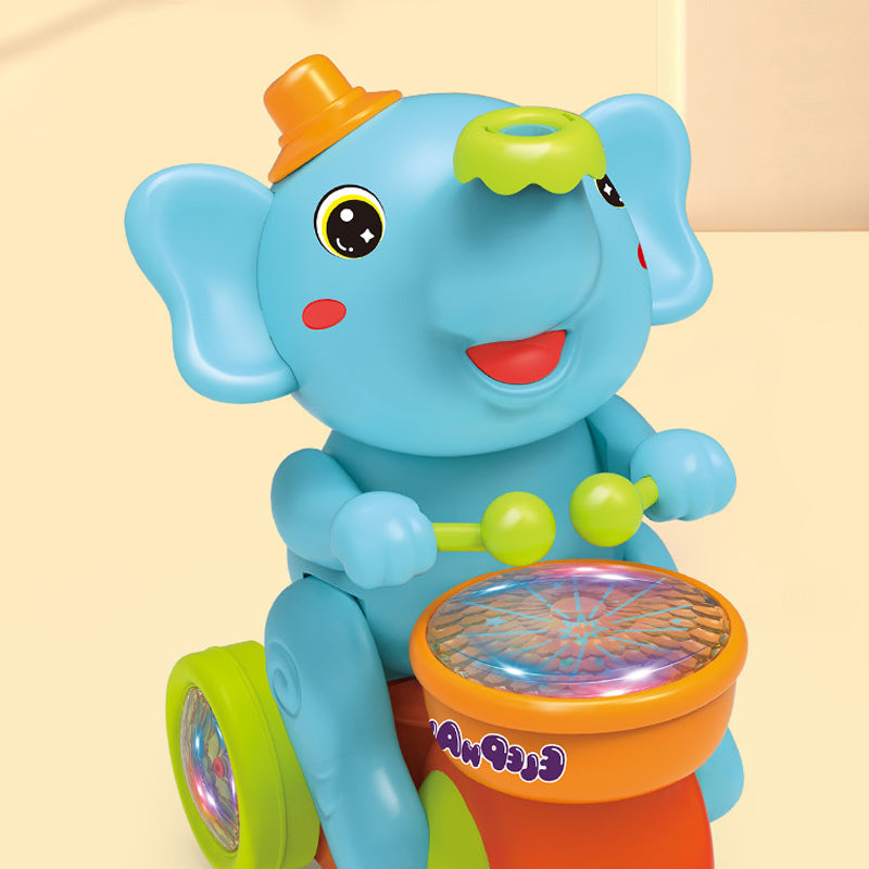 Musical Light-Up Elephant Toy | Drumming Action & Automatic Obstacle Avoidance | Battery-Powered Crawling Toy for Toddlers 4