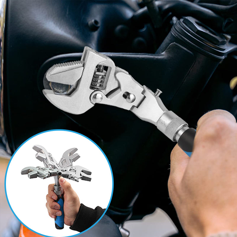 5-in-1 Retractable Adjustable Wrench | 180° Rotating Ratchet Head | Chrome-Molybdenum Steel, Dual Mode Torque Switch 8