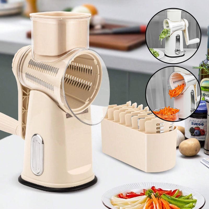 Vegetable Cutter Slicer Rotary Multi-Purpose Hand Crank with Suction Base 8