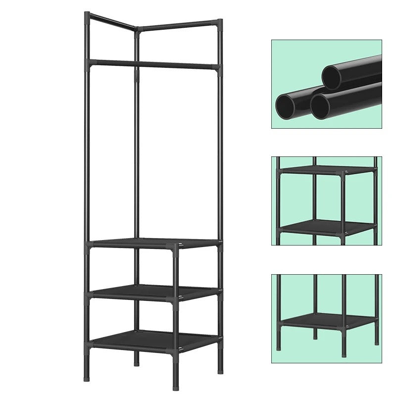 3-Step Coat Hanging Rack | Multi-Tier Space-Saving Design | Free-Standing Storage for Coats, Jackets, Bags and Hats