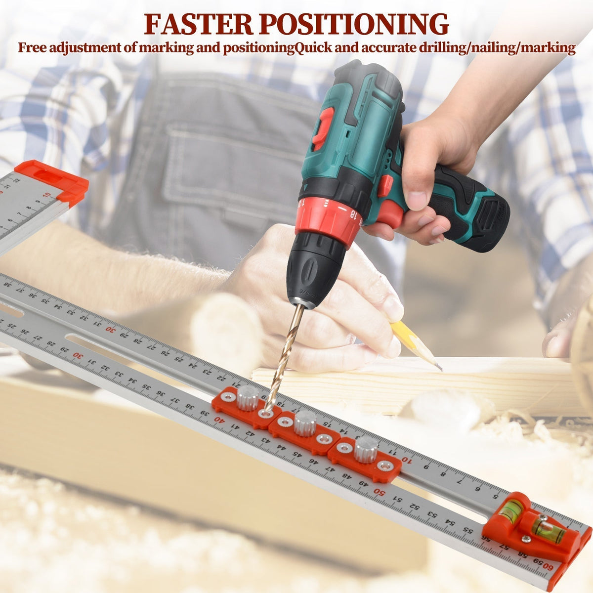 3-in-1 High Precision Angle Ruler | Angle, Depth & Width Measurement | For Accurate Woodworking & Carpentry Cuts