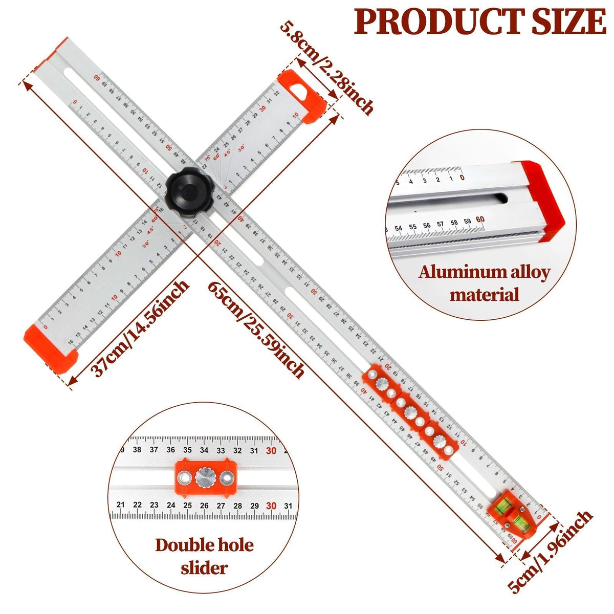 3-in-1 High Precision Angle Ruler | Angle, Depth & Width Measurement | For Accurate Woodworking & Carpentry Cuts