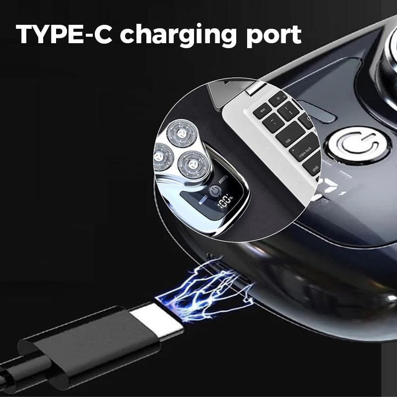 3-in-1 Shaver Rechargeable Waterproof Portable with Self-Sharpening Blades