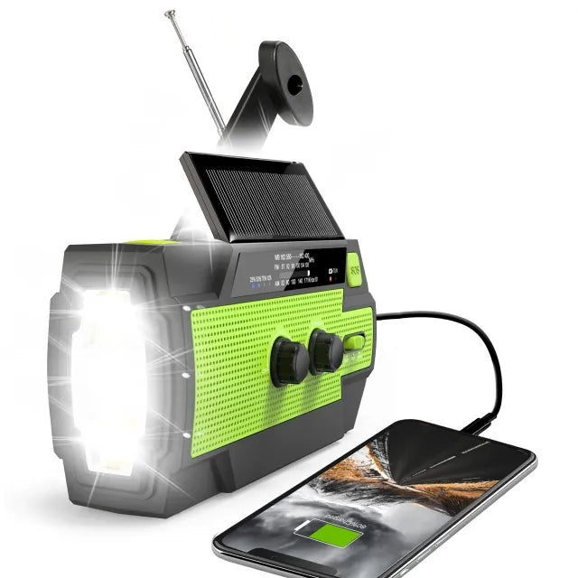 Emergency Radio with Solar & Hand Crank Charging | 4000mAh Power Bank | Flashlight, SOS Alarm, AM/FM Radio for Outdoors 5
