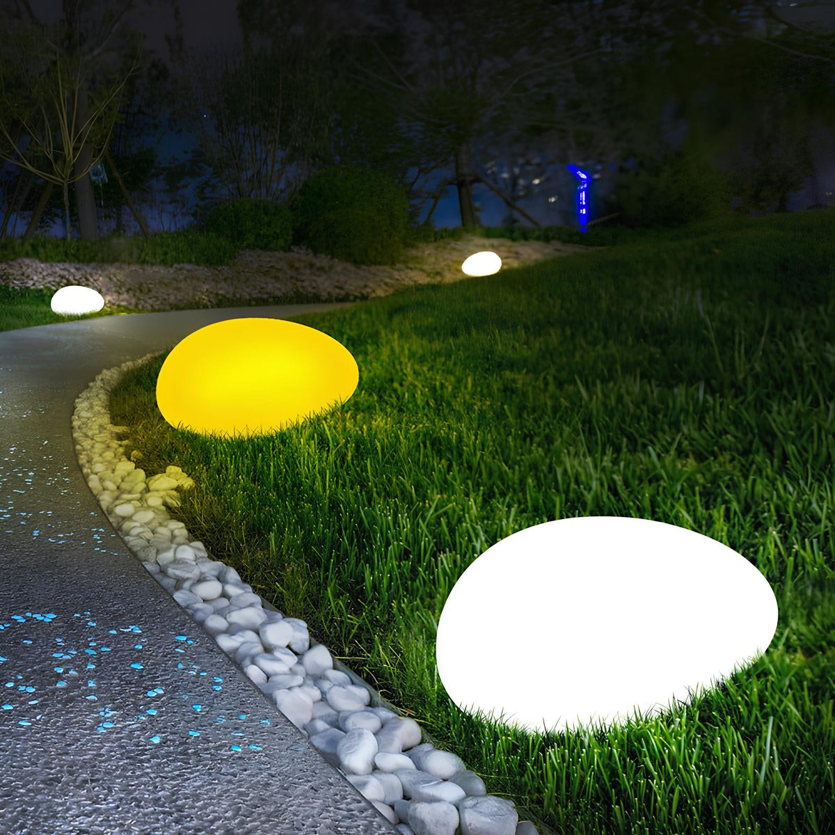 Outdoor House Light Stone Rechargeable LED Weatherproof with 16 Colour Modes 12
