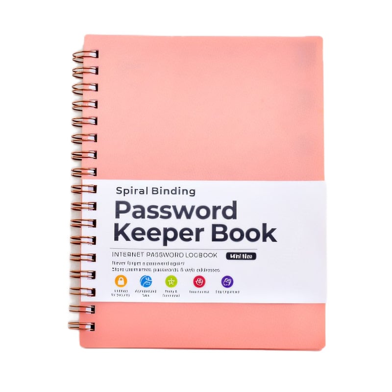Password Book Coil Bound A6 Portable PP Cover with Alphabetical Index Tabs 13