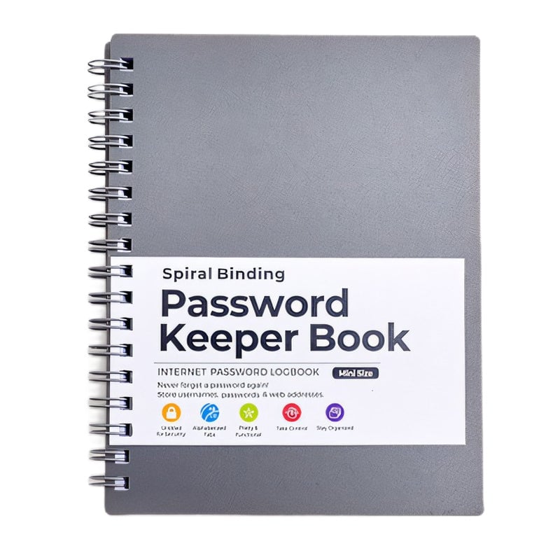 Password Book Coil Bound A6 Portable PP Cover with Alphabetical Index Tabs 11