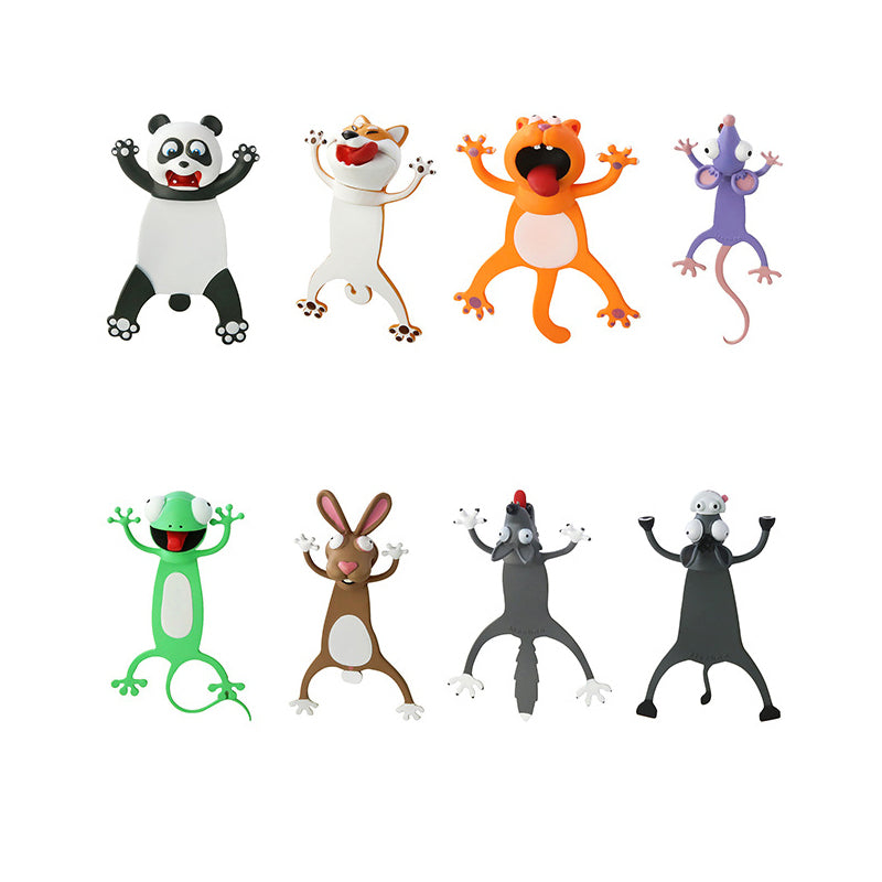 3D Animal Bookmarks PVC | Page Corner Clip, 10 Animal Styles to Choose From | Waterproof, Reusable Reading Gift