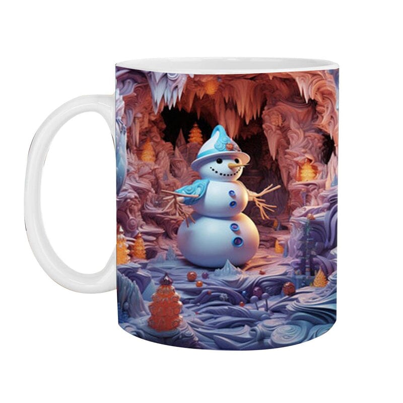 3D Christmas Hot Cocoa Mug Ceramic | Inflated Novelty Design with C-Handle | Dishwasher & Microwave Safe Festive Gift