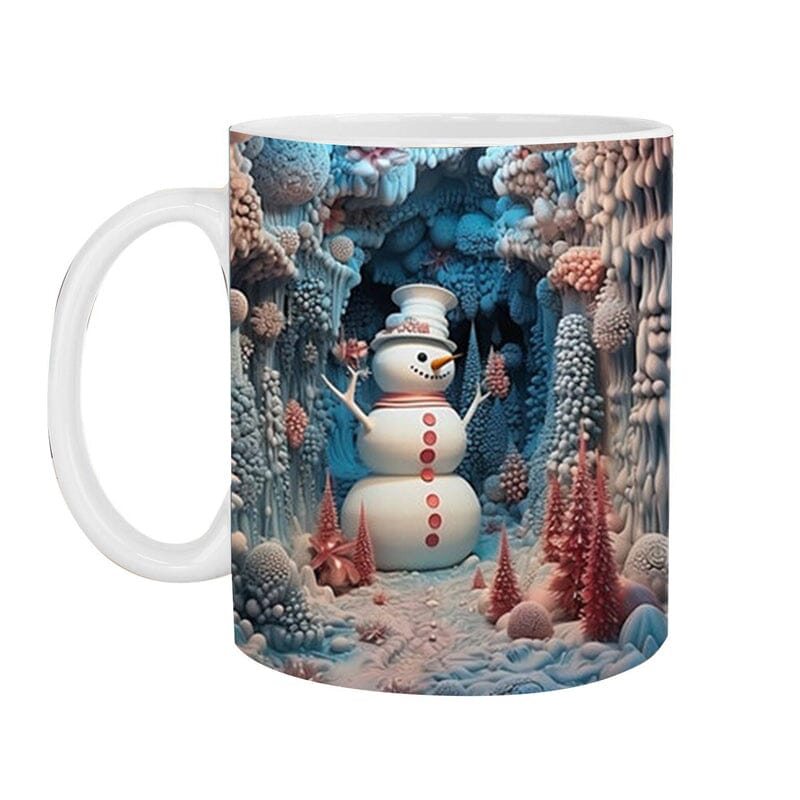 3D Christmas Hot Cocoa Mug Ceramic | Inflated Novelty Design with C-Handle | Dishwasher & Microwave Safe Festive Gift