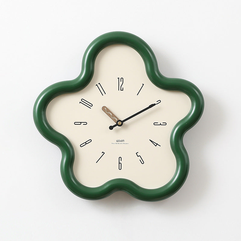 3D Floral Pendulum Wall Clock - MDF - Silent Movement - Battery-Operated