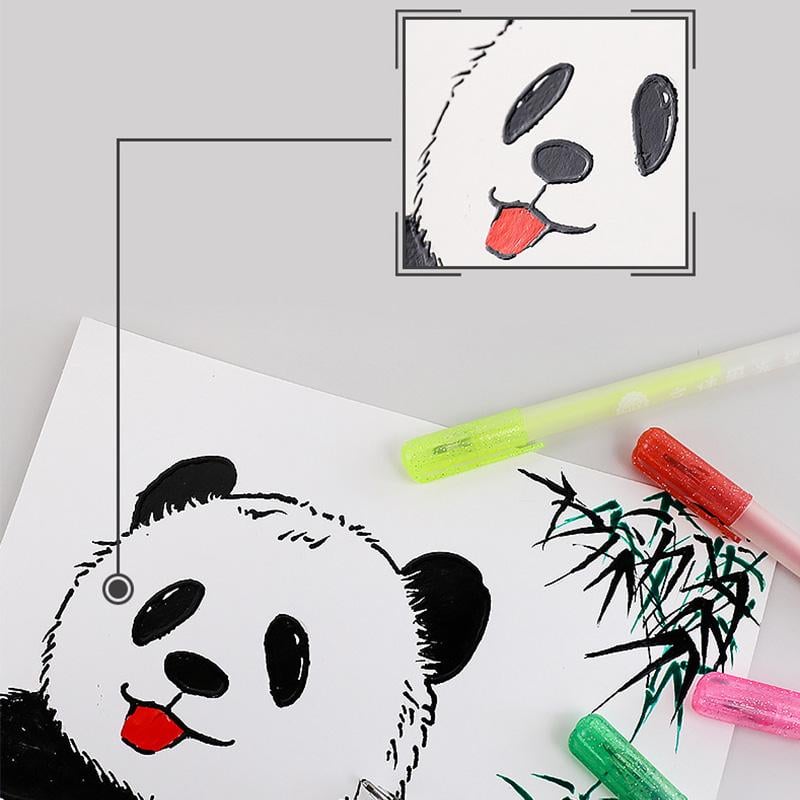3D Pen Set Jelly Ballpoint Colourful Smooth Writing with Bubble Effect Ink