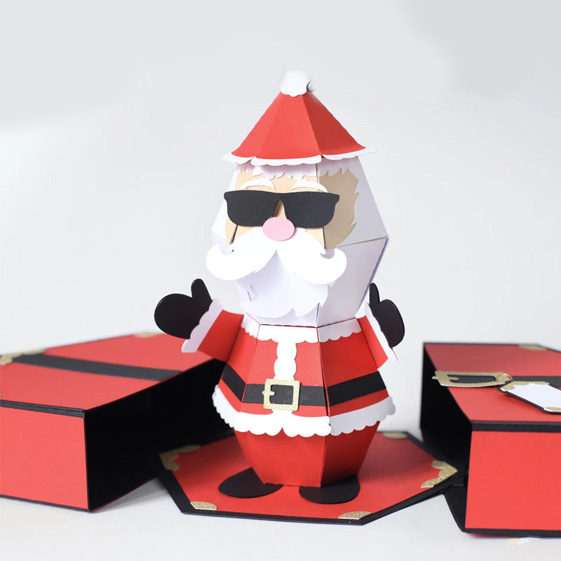 3D Pop-Up Prank Box Card Christmas Gift | Surprise Santa Jump-Out Design | Funny Gag Gift for Family and Friends