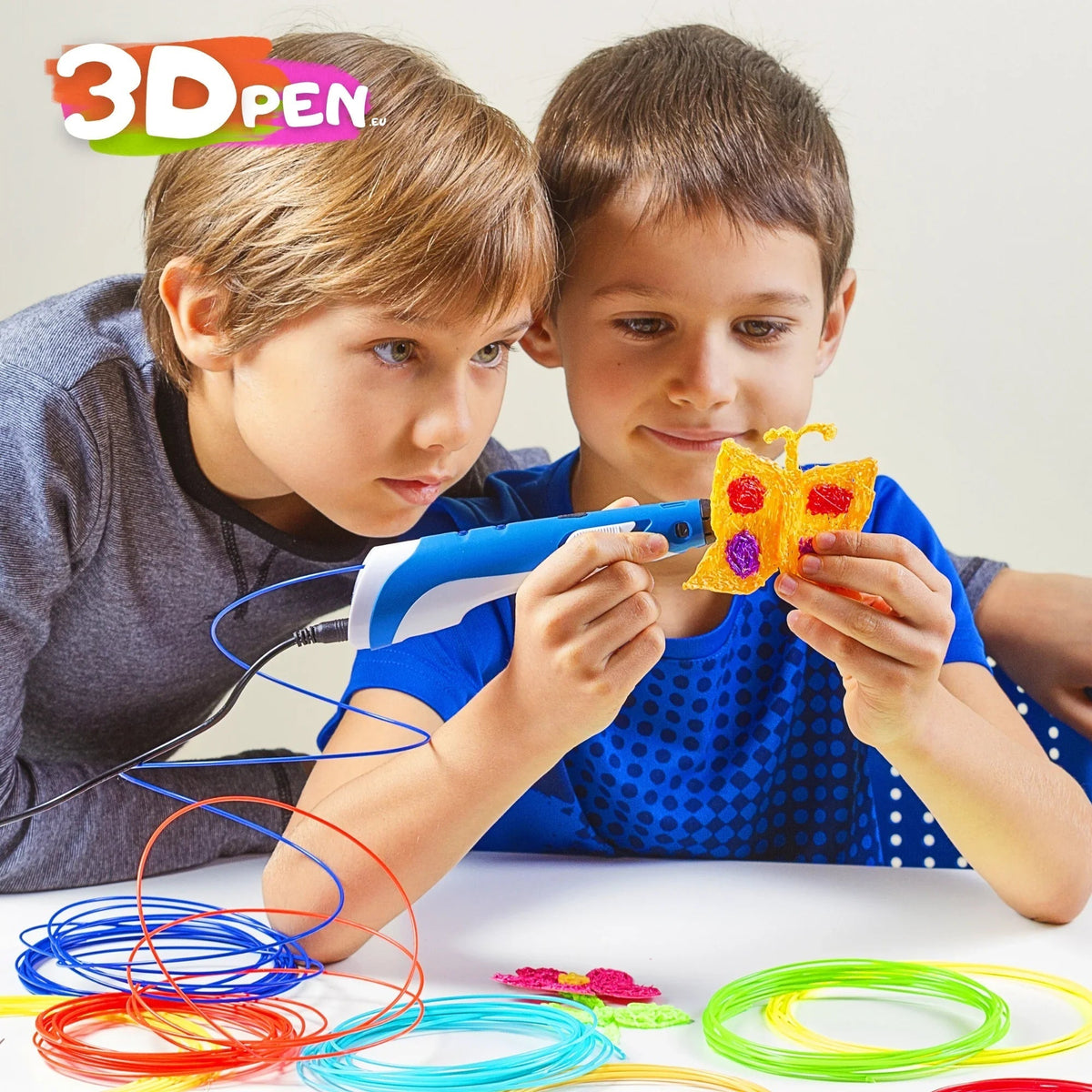 3D Printing Pen Kit | 10 Biodegradable PLA Filaments, Anti-Clog Flow | Travel Case, Power Adapter & Stencil Guides Included