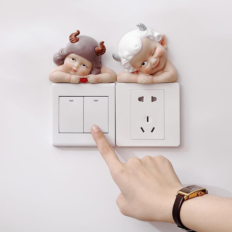 3D Switch Sticker Resin Self-Adhesive Removable with Lifelike Design