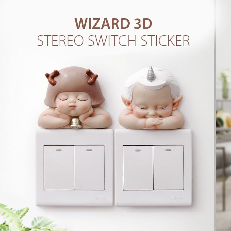 3D Switch Sticker Resin Self-Adhesive Removable with Lifelike Design