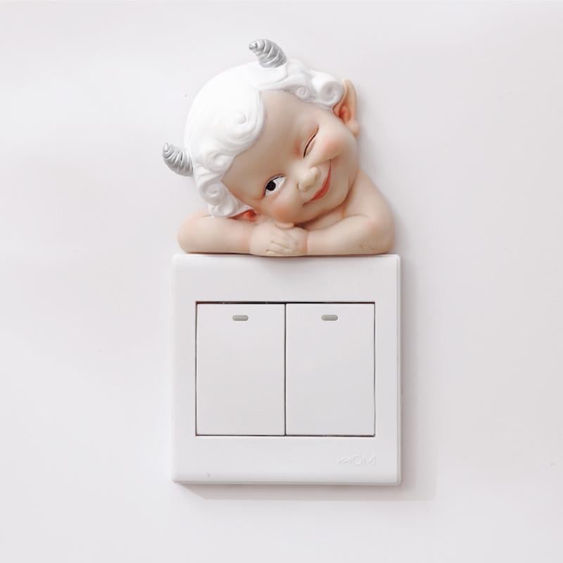 3D Switch Sticker Resin Self-Adhesive Removable with Lifelike Design