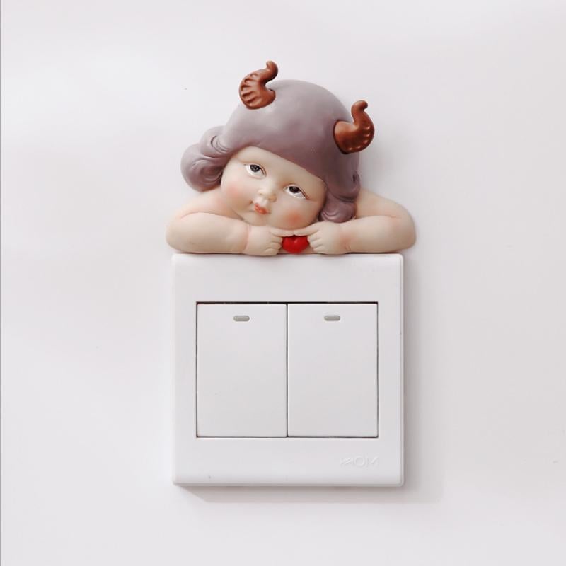 3D Switch Sticker Resin Self-Adhesive Removable with Lifelike Design