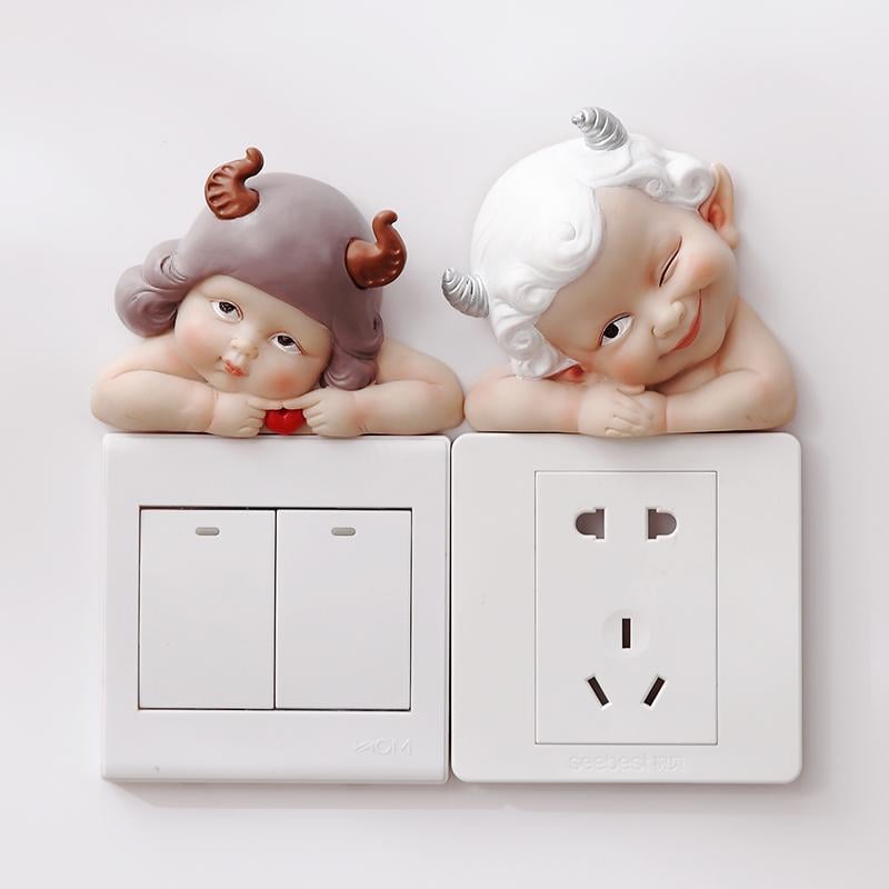 3D Switch Sticker Resin Self-Adhesive Removable with Lifelike Design