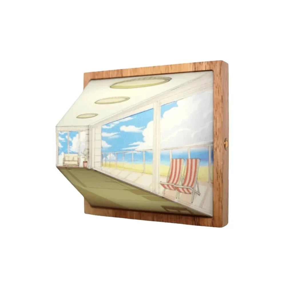 3D Wall Light Panel Wood & PVC 13.8 x 12 cm | 3 Colour Modes, Touch Control | Rechargeable, Cordless, Velcro Mount