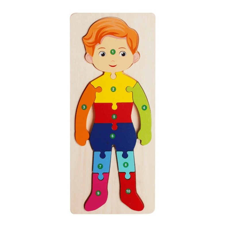 3D Wooden Animal Puzzle | Chunky Grab-and-Place Pieces | Builds Fine Motor Skills and Shape Recognition for Kids