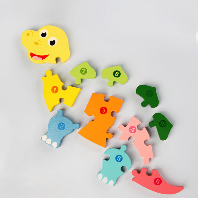 3D Wooden Animal Puzzle | Chunky Grab-and-Place Pieces | Builds Fine Motor Skills and Shape Recognition for Kids