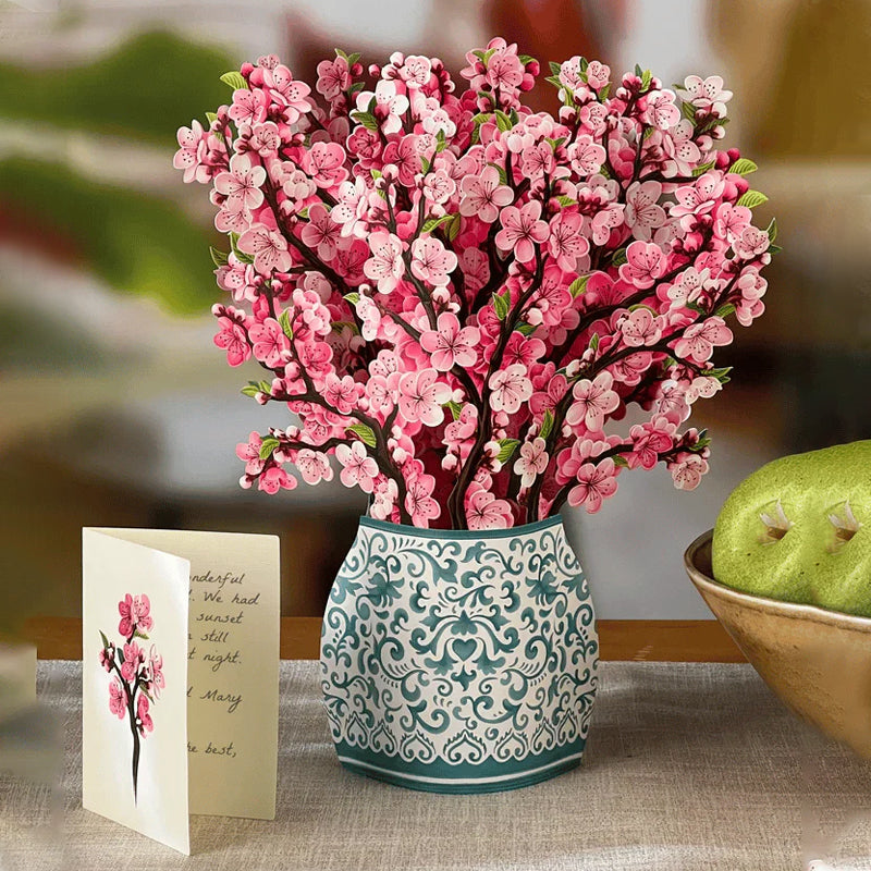 3D Pop-Up Bouquet Greeting Card | Unfolds into a Life-Like Paper Flower Display | Includes Paper Vase & Note Card 6