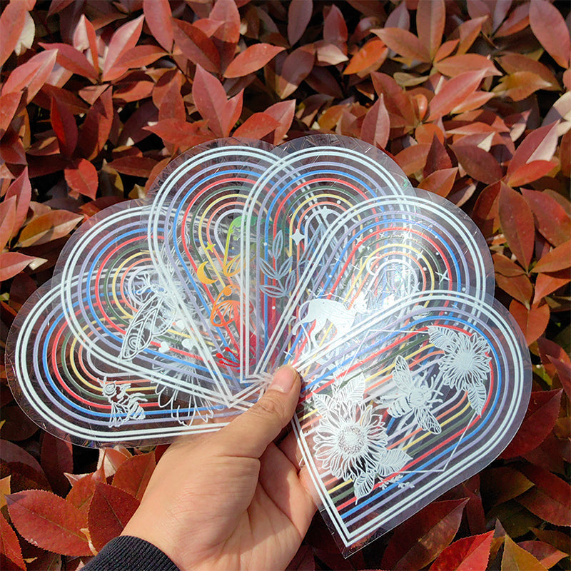 Rainbow Glass Window Stickers for Christmas Decor | 10-Piece Static Cling Pack, Anti-Collision | PVC Material, No Glue Needed 5