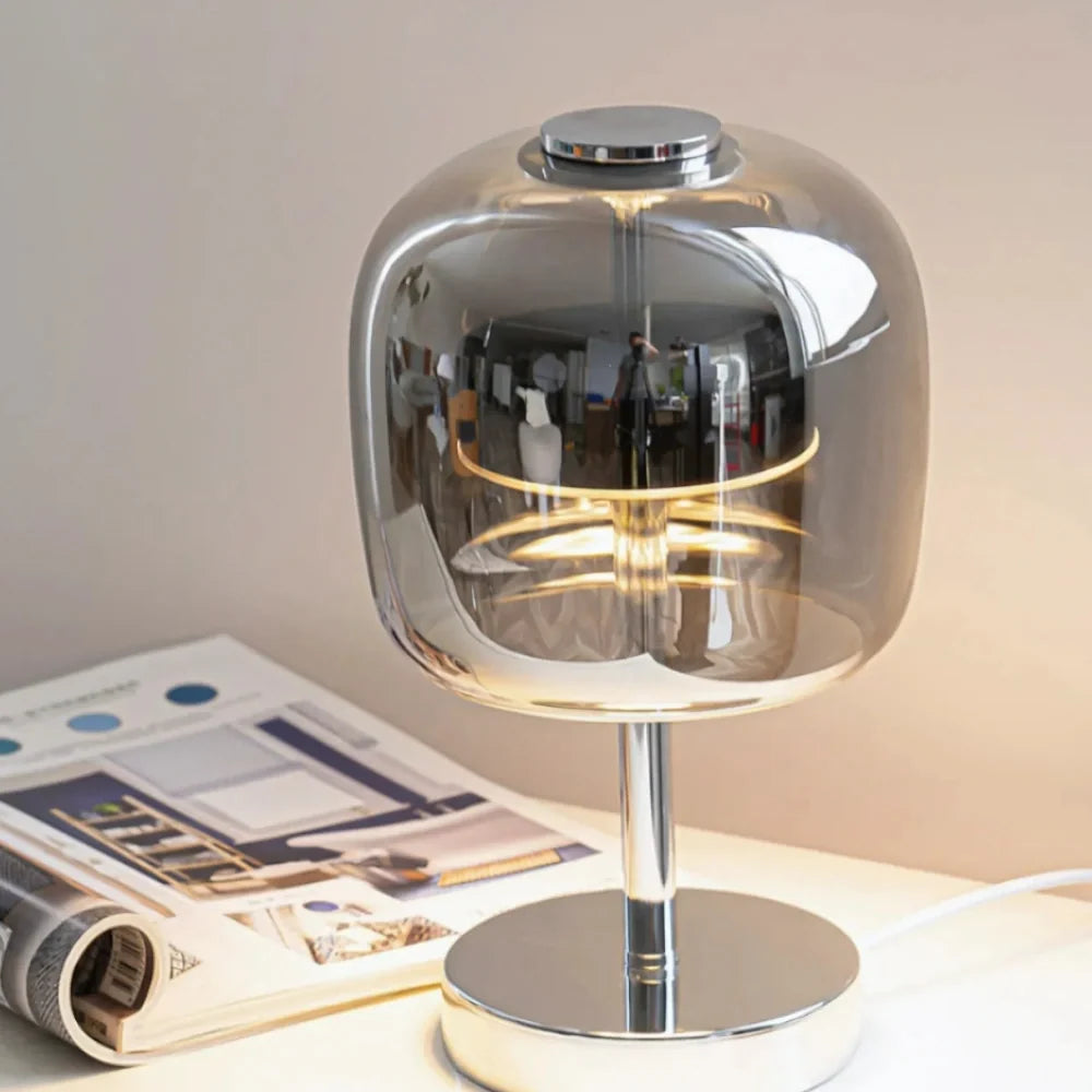 Dimmable Table Lamp USB Plug-In Iron Glass Spherical with 3 Lighting Colours 6