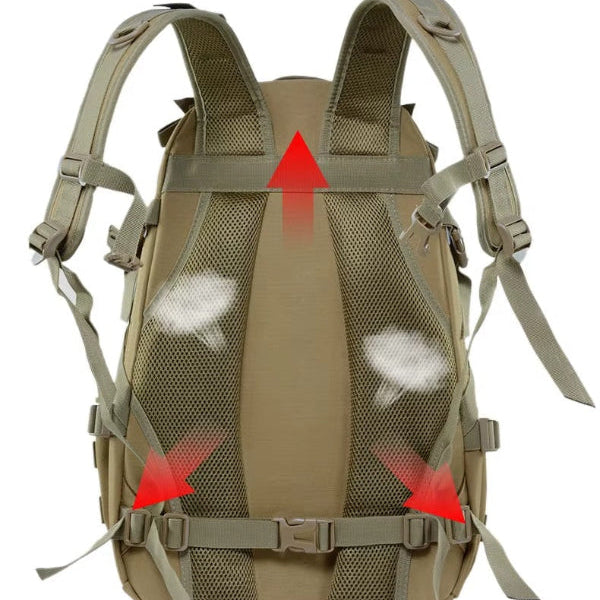 40L Tactical Backpack - Waterproof Nylon Design - Multi-Compartment - Adjustable Straps