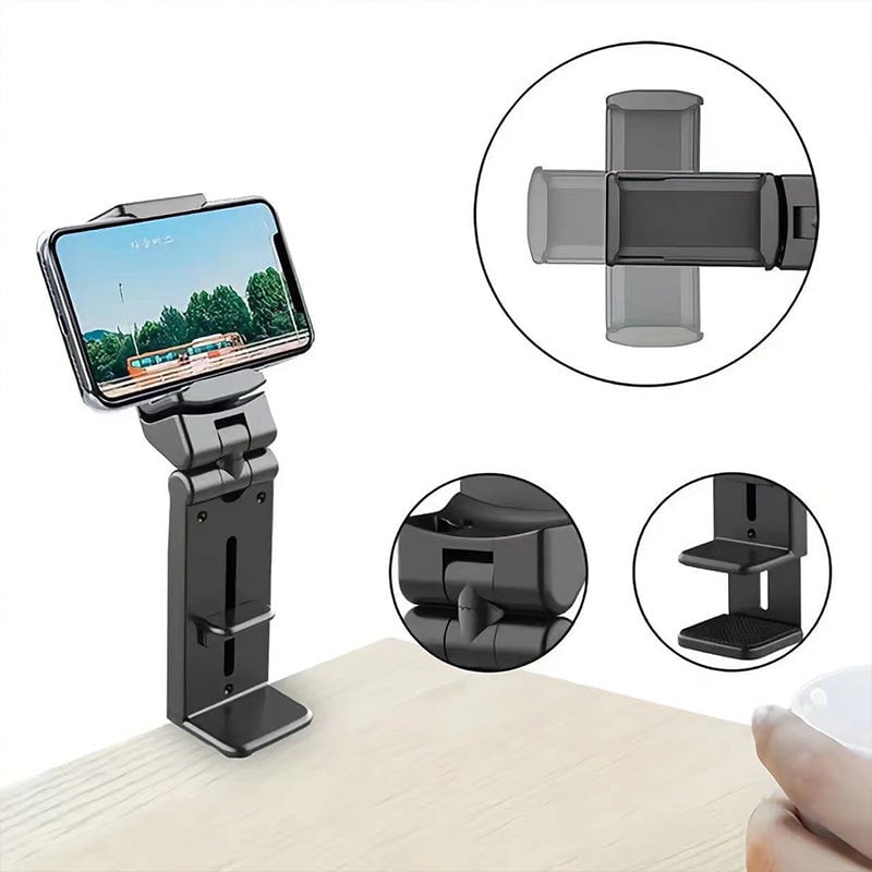 Folding Phone Holder Adjustable 360 Rotating with Retractable Stand 4