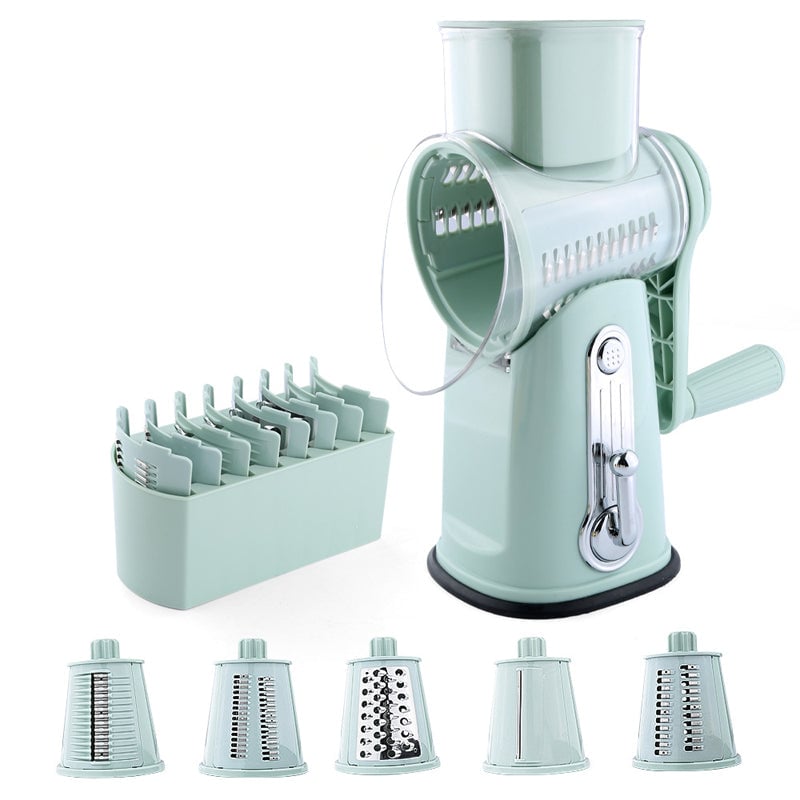 Vegetable Cutter Slicer Rotary Multi-Purpose Hand Crank with Suction Base 2