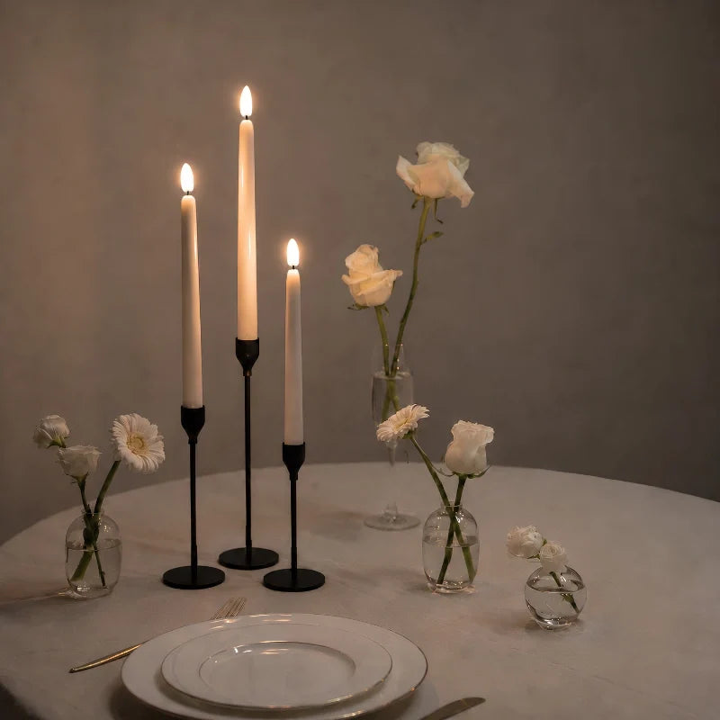 Flameless Taper Candles ABS 28 cm | Warm White LED with Remote Control | No Flame, No Wax, No Smoke, Up to 50 Hours 3