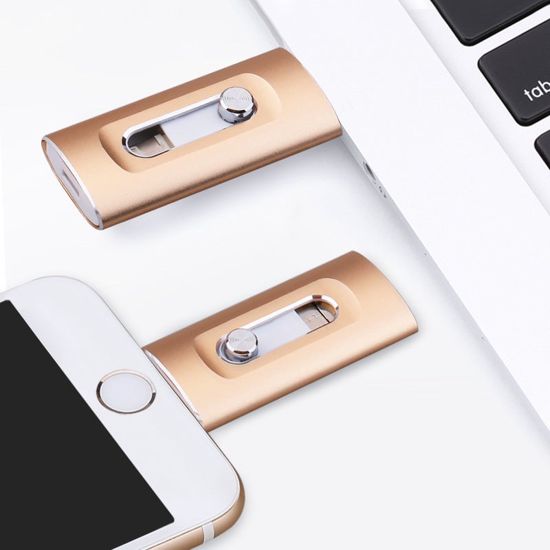 USB Memory Storage 3-in-1 Metal Lightning Portable with Touch ID Lock 6