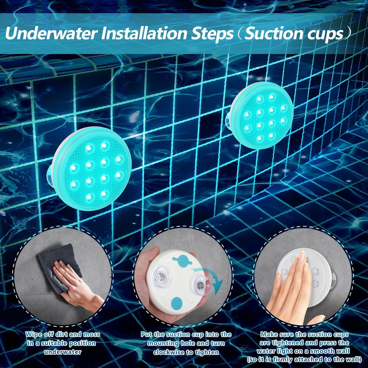 Submersible LED Lights Rechargeable Waterproof IP68 with Remote Control 1