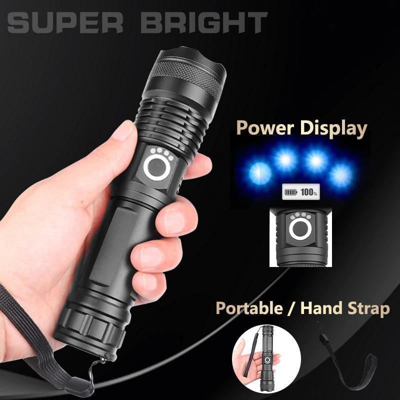 Rechargeable Flashlight Zoomable Aluminium Waterproof with USB Charging 8