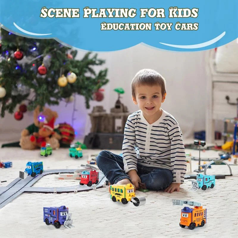 Transforming Toy Car Set Plastic | 4-in-1 Construction Vehicles, No Sharp Edges | Educational Gift for Kids and Toddlers 7