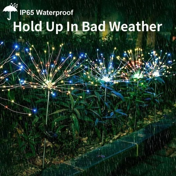 Solar Firework String Lights | 90 LEDs, Dual Lighting Modes | IP65 Weatherproof, Solar-Powered Garden Lighting 5